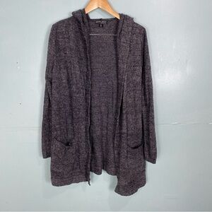 Barefoot Dreams 905 CozyChic Lite Gray Hooded Resort Cardigan Size Medium‎